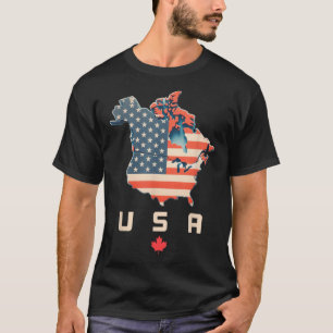 Shirt mit Kanada und USA Karte - Anhang Amerika