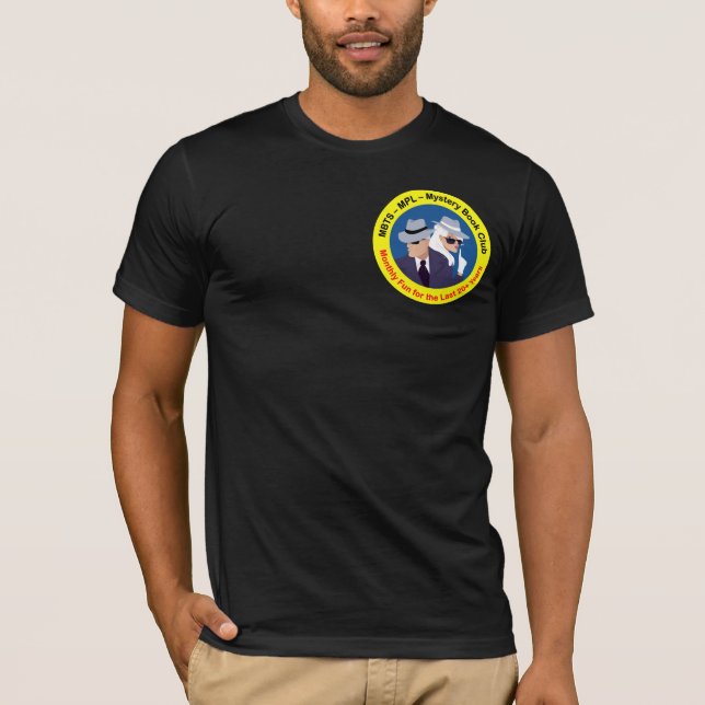Shirt mit Mystery Book Club Einladung (Vorderseite)