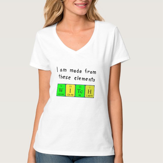 Shirt mit periodischem Tabellennamen (Vorderseite)