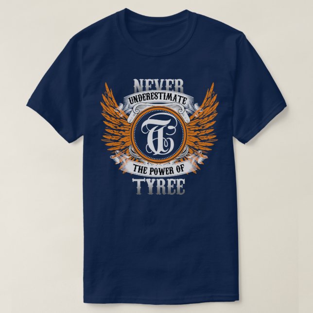 Shirt mit Tyrebezeichnung unterschätzt nie den Pow (Design vorne)