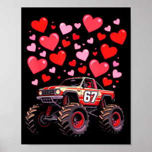 Shirt Monster Truck 67 Herzen Meme Poster