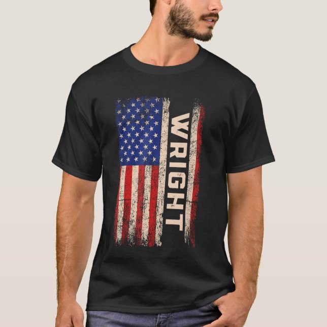 Shirt "Nachname" - Name der amerikanischen Flagge (Vorderseite)