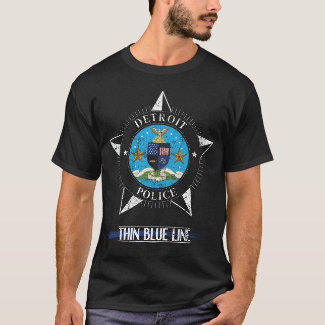 Shirt-Polizei-Geschenke Polizei-T-Shirt Detroits T-Shirt (Vorderseite)