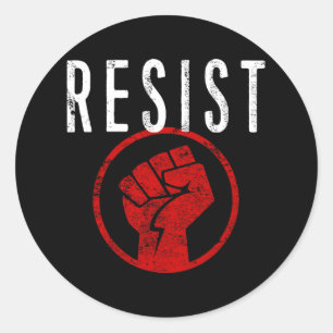 Shirt "Resist Fist T" - Teil der Resistenz - Runder Aufkleber