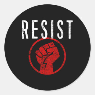 Shirt "Resist Fist T" - Teil der Resistenz - Runder Aufkleber