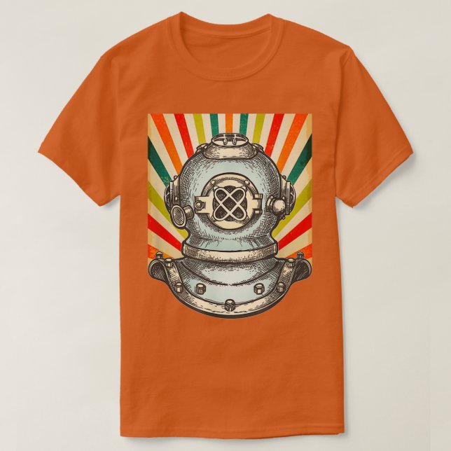 Shirt Shirt 80er Retro Helmet Tauchschule Vintag (Design vorne)