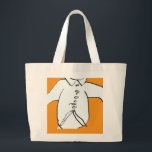 Shirt Silhouette Fun Orange Kids Jumbo Stoffbeutel<br><div class="desc">Large Tote Bag</div>