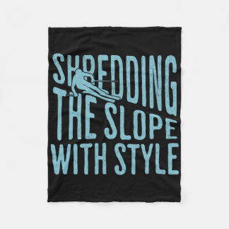 Shirt Skifahren Pisten Schreddern Winterspur Fleecedecke