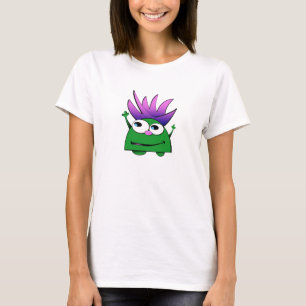 Shirt, Süßer Kleiner Grüner Monster Cartoon T-Shirt
