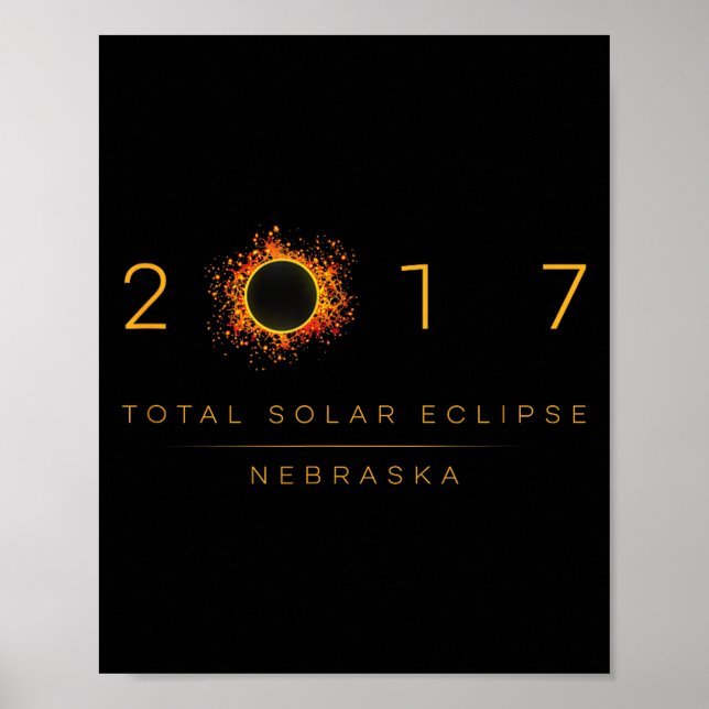 Shirt Total Solar Eclipse Nebraska 2017 Poster (Vorne)
