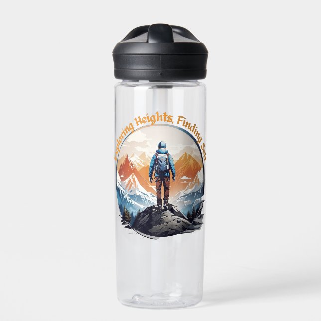 Shirt Wandern | Shirt für Urlaub | Abenteuer Trinkflasche (Vorderseite)