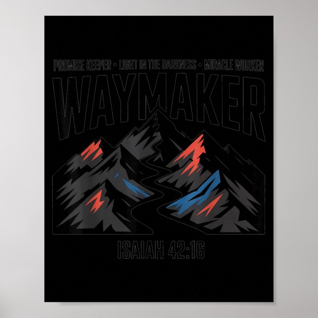 Shirt Waymaker Jesaja 42 16 Versprechen Poster (Vorne)