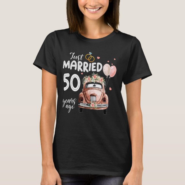 Shirt zum 50. Hochzeitstag - Nur 50 Jahre verheira (Vorderseite)