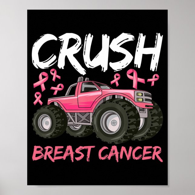 Shirt zur Brustkrebserkrankung bei Jungen Poster (Vorne)