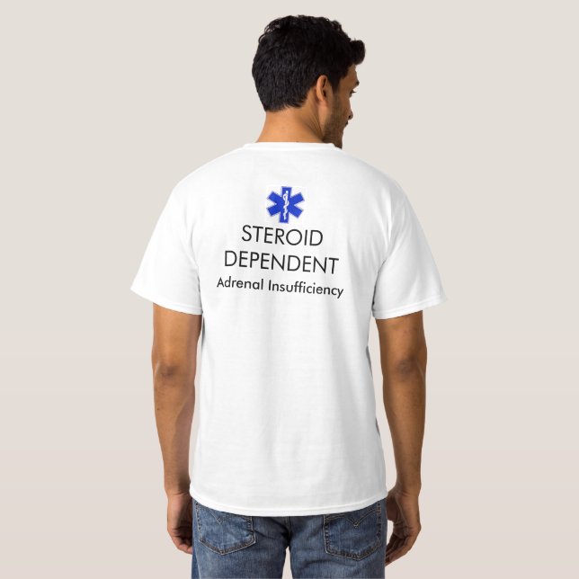 Shirt zur medizinischen Warnung: Nebenniereninsuff (Schwarz voll)