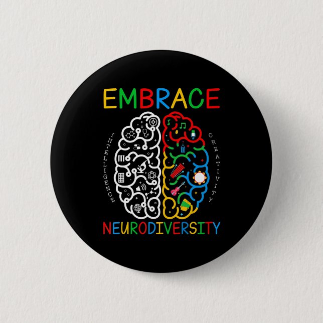 Shirt zur Sensibilisierung für Autismus Embrase Ne Button (Vorderseite)