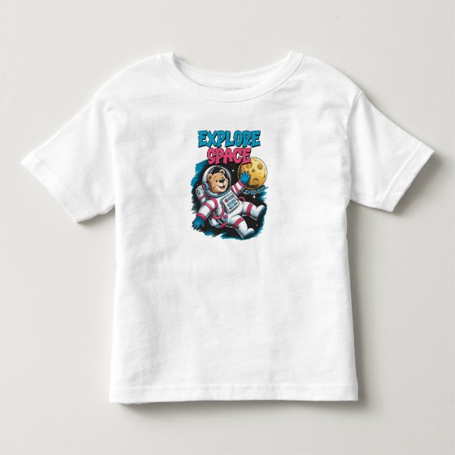 Shirt zur Weltraumforschung für Kinder und Mädchen (Vorderseite)