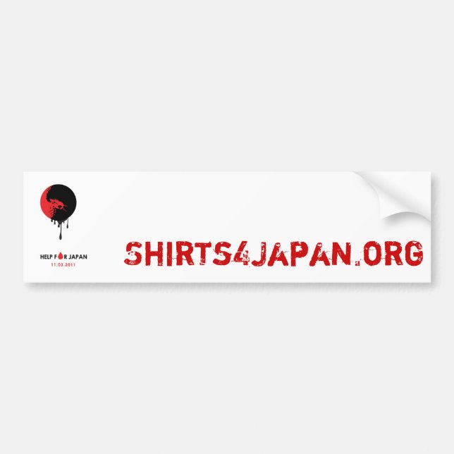 Shirts4Japan Autoaufkleber (Vorne)