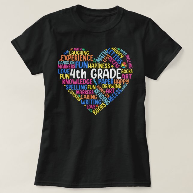 Shirts der 4. Klasse Lehrer Studentenquadrat, zurü (Design vorne)
