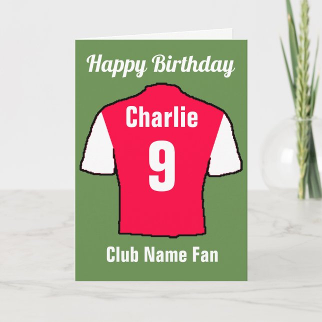 Shirts des Fußballklubs für individuelle Wünsche Karte (Vorderseite)