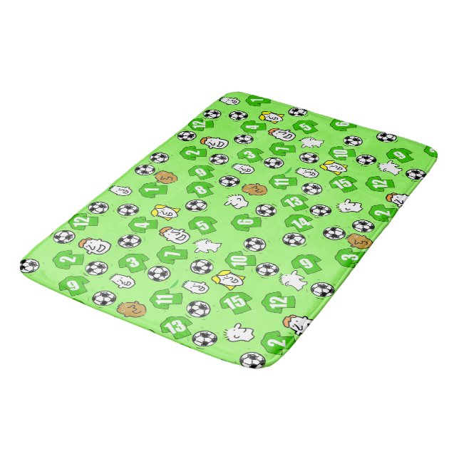 Shirts des grünen Fußballs Badematte (Schrägansicht)