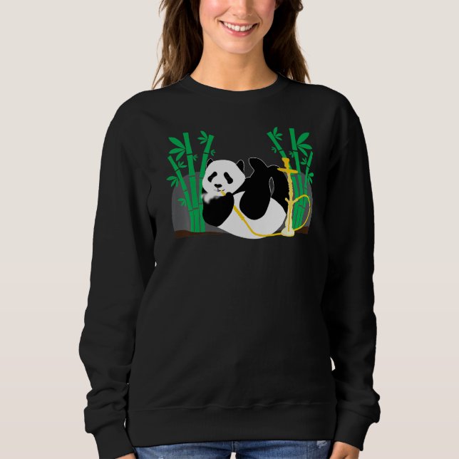 Shisha Panda Hookah Steam Rauchen Sweatshirt (Vorderseite)