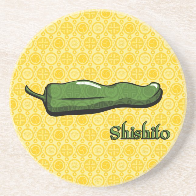 Shishito Chile Pepper Sandstone Coaster Getränkeuntersetzer (Vorne)