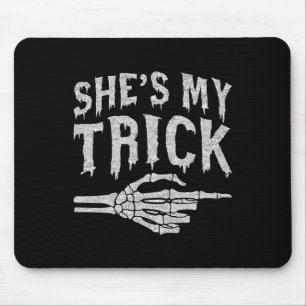 Shit My Trick Skeleton Matching Couple Halloween C Mousepad