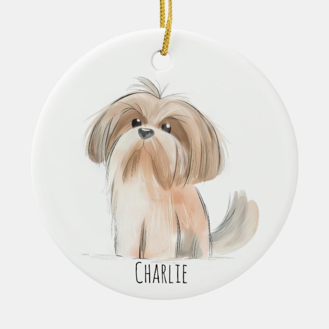 Shitzu Dog Ornament (Vorne)
