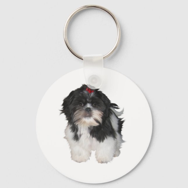 Shitzu Shih Tzu Puppy Hunde Schlüsselanhänger (Vorderseite)