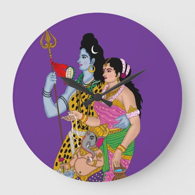Shiv Parvati Wanduhr (Vorderseite)