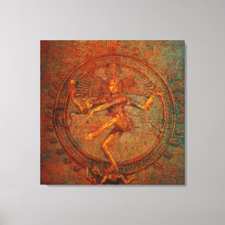 Shiva auf einem gestörten Background Overlay Leinwanddruck