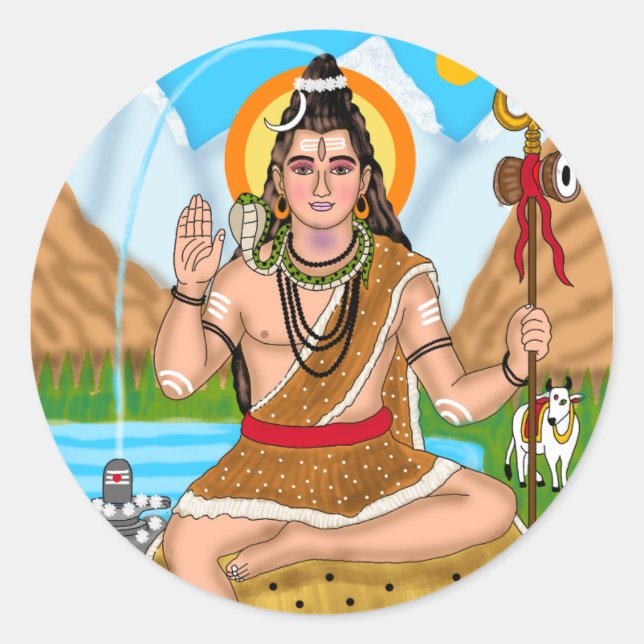 Shiva-Aufkleber Runder Aufkleber (Vorderseite)