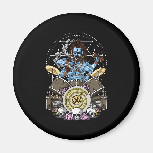 Shiva Heavy Metal Drummer Magnet (Vorne)