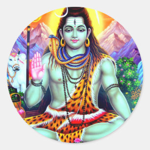 Shiva-Hindu-Indischer Gott शि व Runder Aufkleber