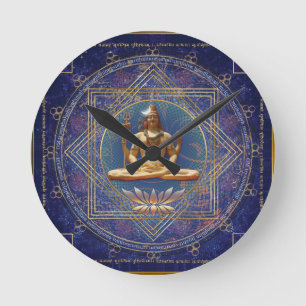 Shiva Mahamrityunjaya - Gesundheit, Frieden u. Runde Wanduhr