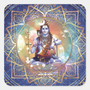 Shiva Mahamrityunjaya - Karmareinigung Quadratischer Aufkleber