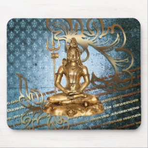 Shiva - Mousepad Blau, Golddamast