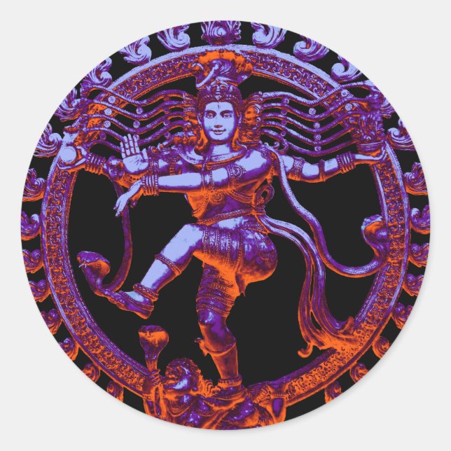Shiva Nataraja tanzen Runder Aufkleber (Vorderseite)