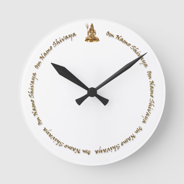 Shiva om nama shivaya golden Wall Clock Runde Wanduhr (Vorderseite)