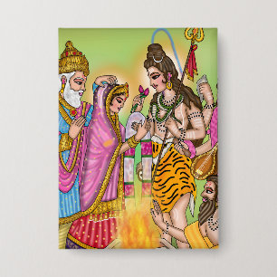 Shiva Parvati Hochzeitsbutton Button