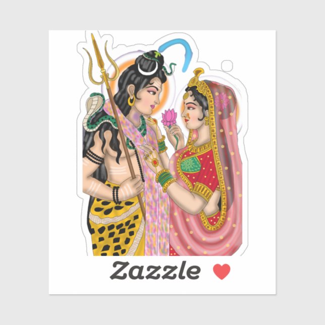 Shiva Parvati Stickers Aufkleber (Blatt)