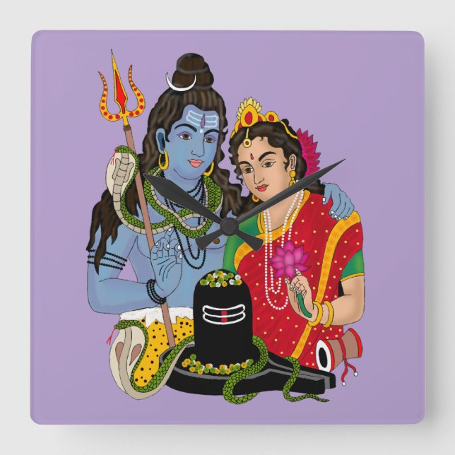 Shiva Parvati Wanduhr (Vorderseite)