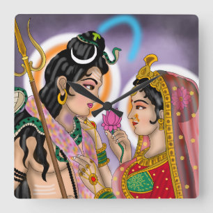 Shiva Parvati Wanduhr