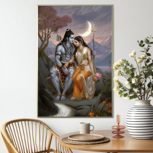 Shiva Shakti: Traditionelle Hindu-Göttin Gott Poster