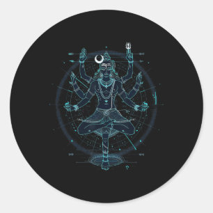 Shiva Spiritueller Hindu-Gott Tandava Tanz Yoga Me Runder Aufkleber