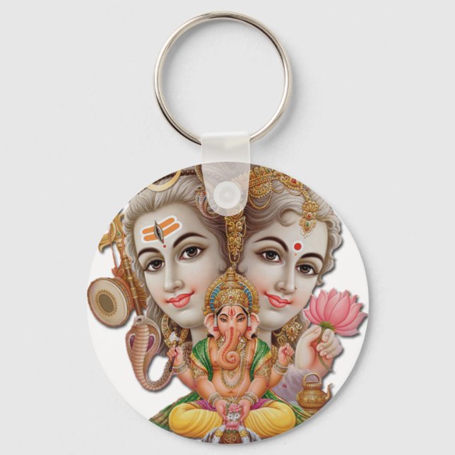 Shiva und Familie Schlüsselanhänger (Vorderseite)