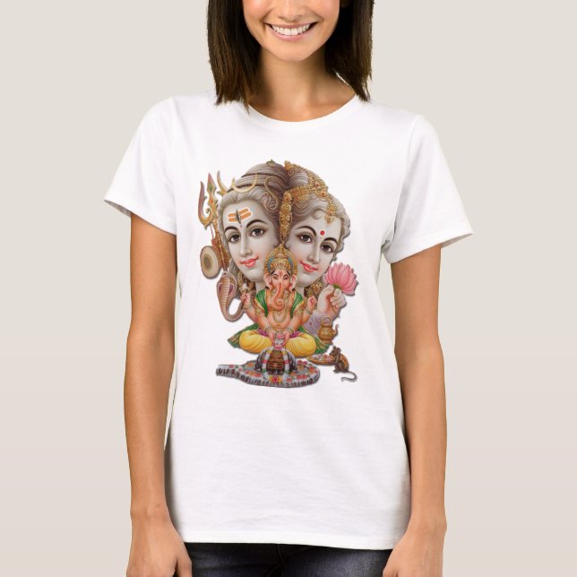 Shiva und Familie T-Shirt (Vorderseite)