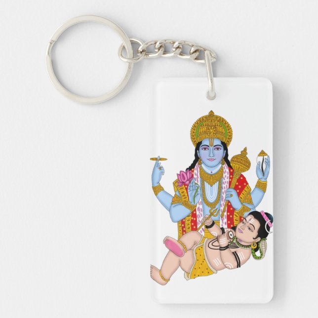 Shiva & Vishnu Keychain – Spiritual Combo Keyring (Devant)