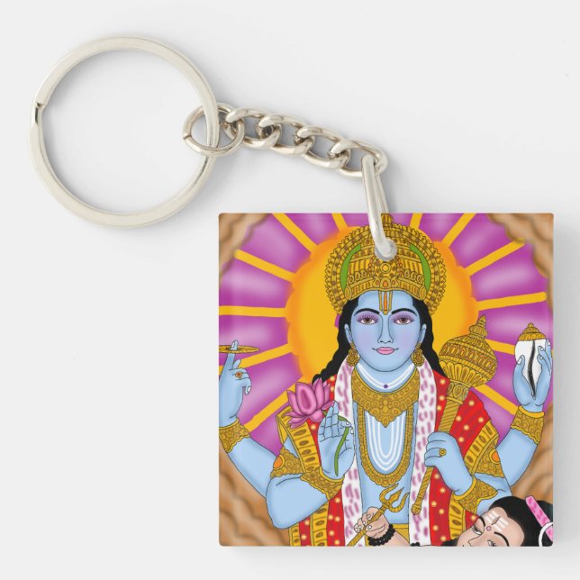 Shiva & Vishnu Keychain – Spiritual Combo Keyring (Devant)